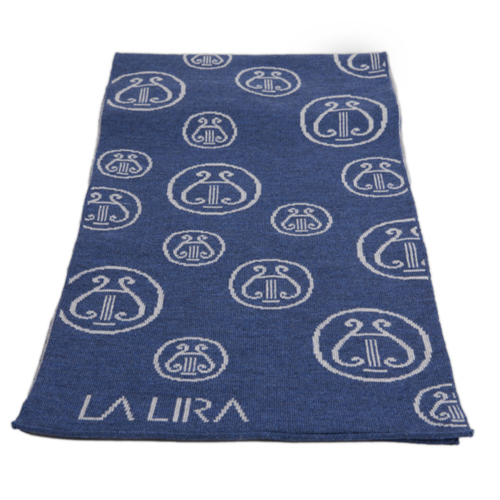sciarpa LA LIRA lana unisex blu grigia