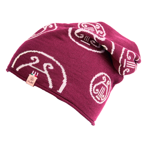berretto LA LIRA lana unisex borgogna rosa confetto