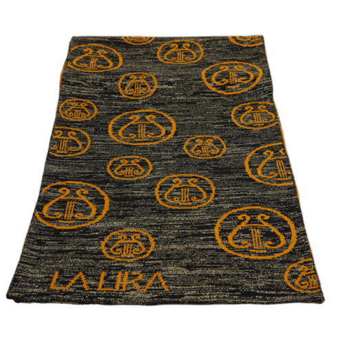 sciarpa LA LIRA lana unisex nera gialla metallizzata