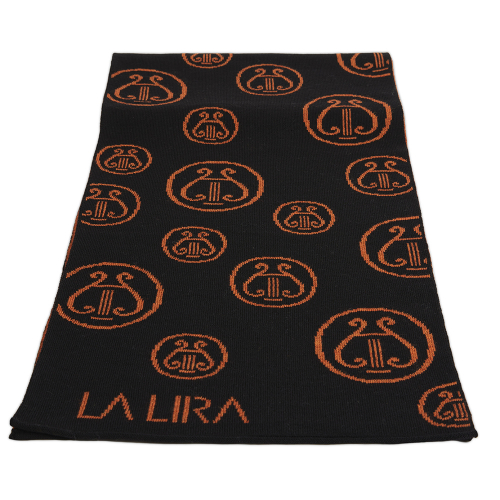 sciarpa LA LIRA lana unisex nera arancione