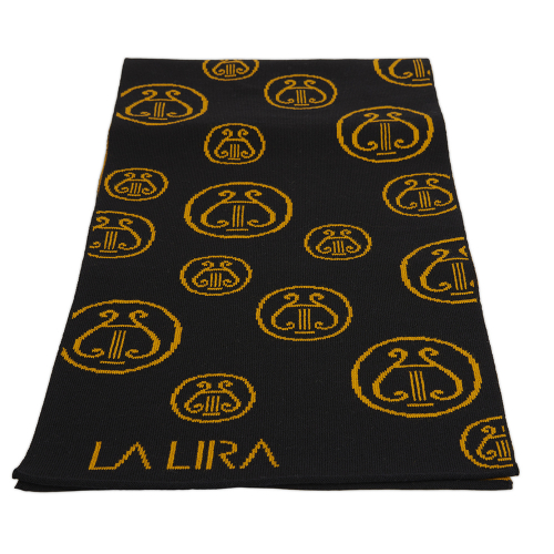 sciarpa LA LIRA lana unisex nera gialla oro